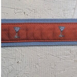 J.McLaughlin Men's Canvas Patterned Belt‎ with Martini Buckle – Large